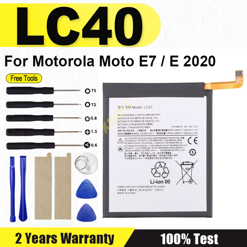 

Совершенно новый аккумулятор LC40 для Motorola Moto E7/E 2020, запасная часть емкости, аккумуляторы для телефона Bateria
