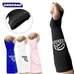 Mangas de brazo de voleibol para niños y adultos, Mangas de antebrazo de paso con almohadilla de protección y orificio para el pulgar, protegen los brazos, 1 par