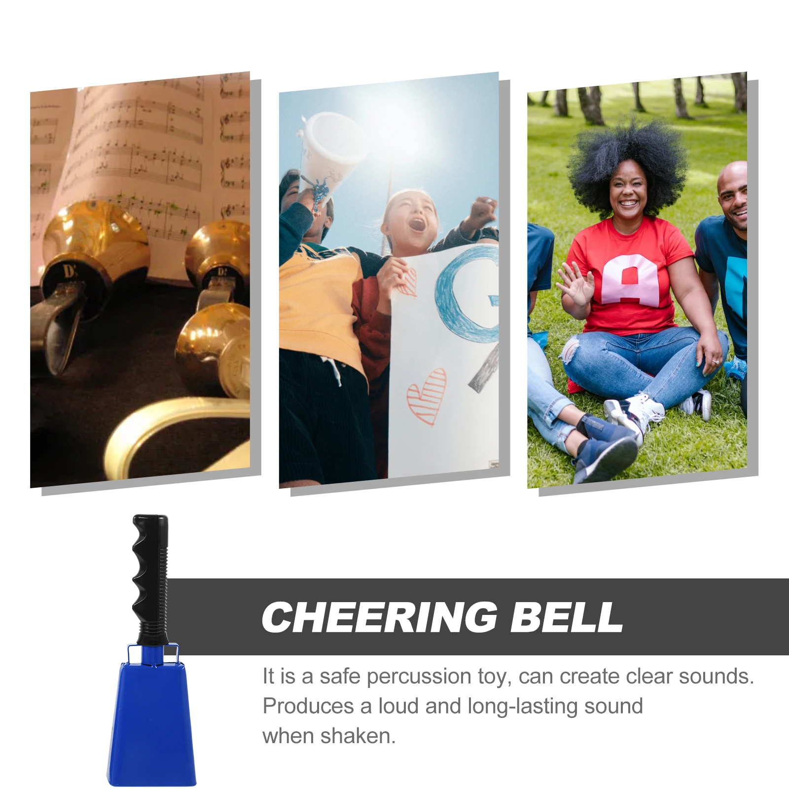 

2 Pcs Cow Bell Hand Cheering Bells for Sporting Events Noise Maker Cowbell Noisemaker Instruments