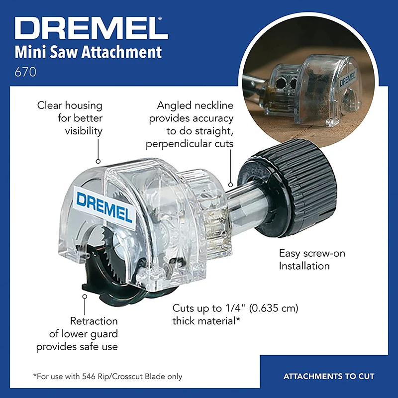 Dremel 670 Attachment Hole Saw Kit with 6.4Mm Cutting Depth for Dremel 3000/4000/8220 Rotary Power Tools Accessories