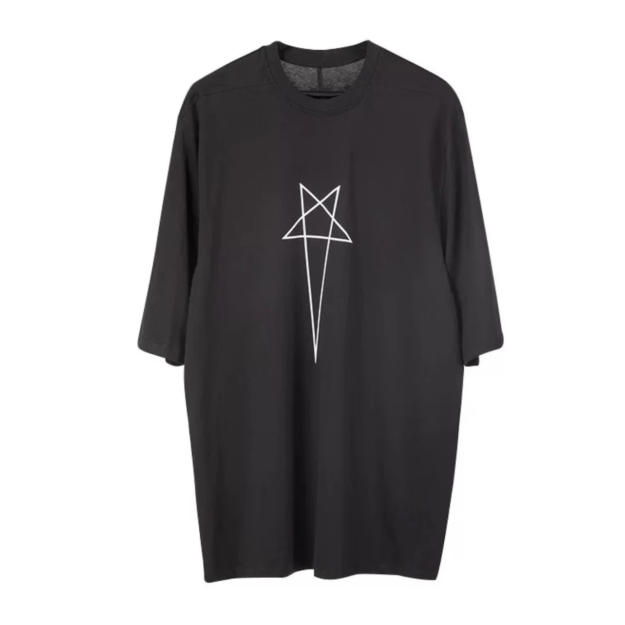 

Черная футболка с принтом RO Pentagram для мужчин и женщин, лучшего качества, оверсайз, летний стиль, топы, футболки