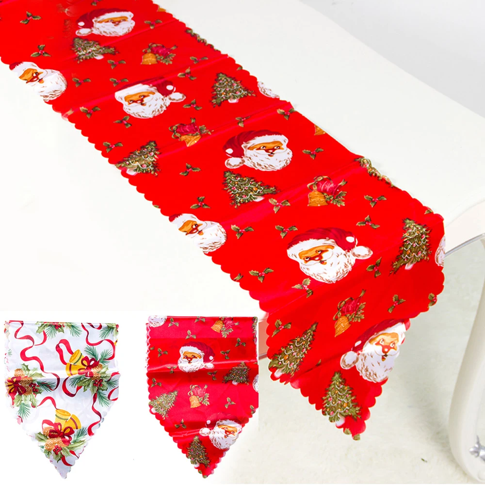 180CM Christmas Table Flag Dining Room Restaurant Party Wedding Decoration Table Runner Home Tablecloth