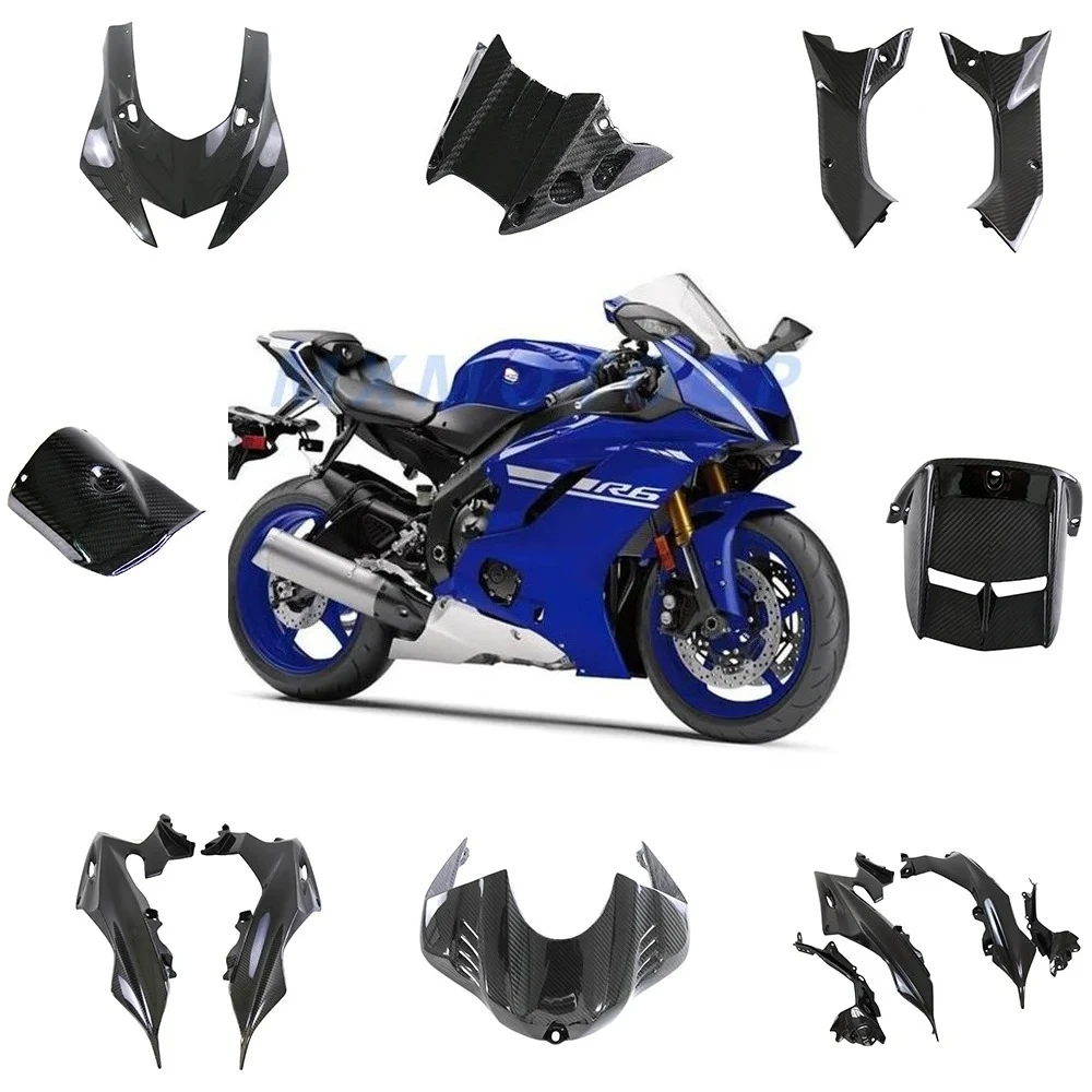 For Yamaha YZF-R6 R6 2017 2018 2019 2020 100% Carbon Fiber Front Fender Tank Cover Side Panels Fairings Motorcycle Accessories