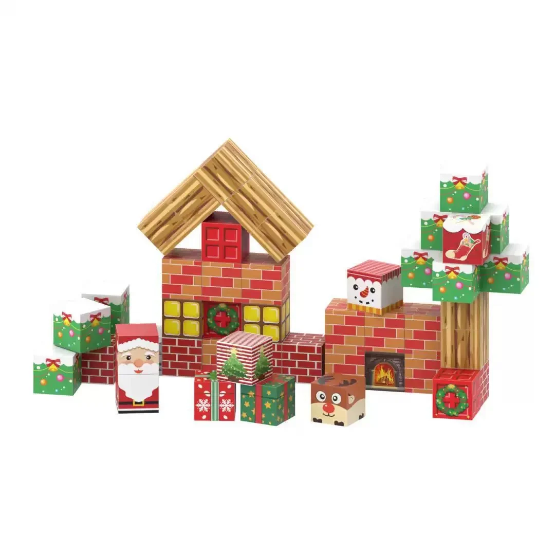 عيد الميلاد اللبنات المغناطيسية الدعاوى الجذعية لتقوم بها بنفسك اللعب مجموعة البناء سانتا كلوز سانتا كلوز الرنة مكعبات ثلاثية الأبعاد التراص