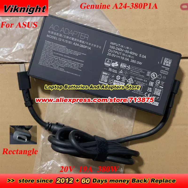 

Genuine A24-380P1A 20V 19A 380W AC Adapter for ASUS ASUS ROG Strix SCAR 18 G835LM Rectangle Laptop Adapter