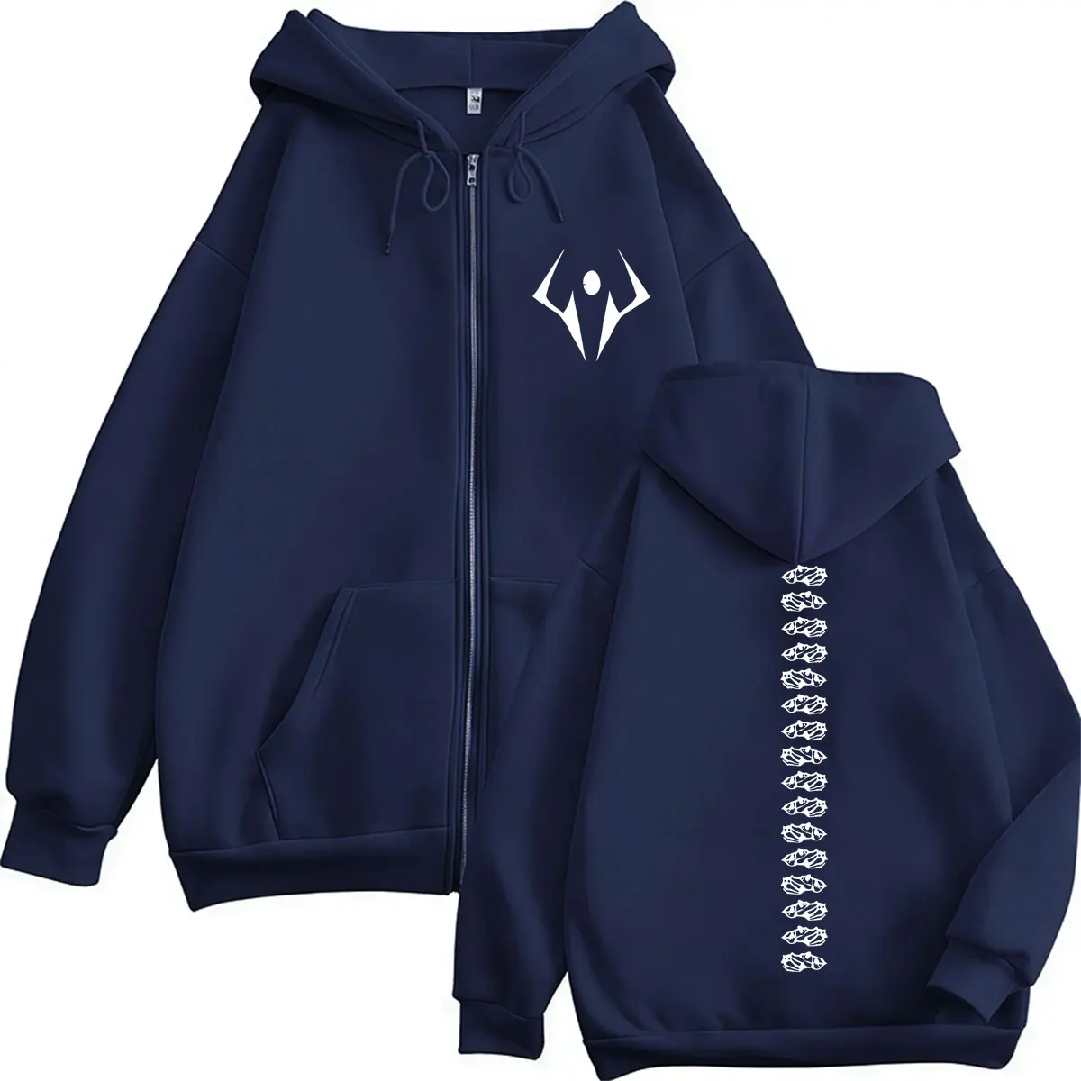 Japan Anime Jujutsu Kaisen Sukuna Reißverschluss-Hoodie Mode Harajuku Manga Vintage Strickjacke Sweatshirt Fleece Übergroße Freizeitjacken – Detail 3