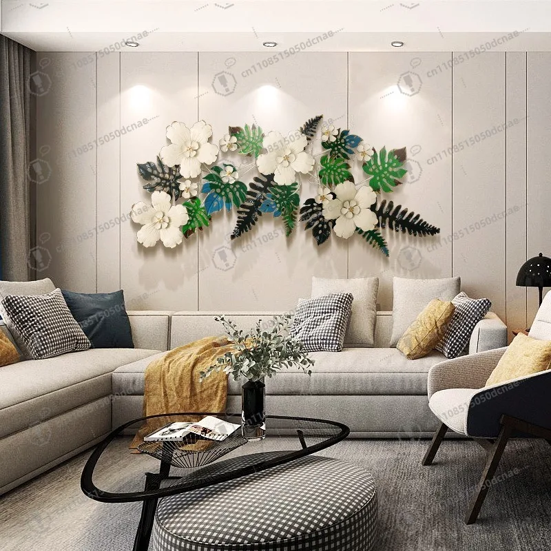 

Скандинавский роскошный креативный металлический 3D-декор в виде цветов для гостиной, дивана, фона за телевизором