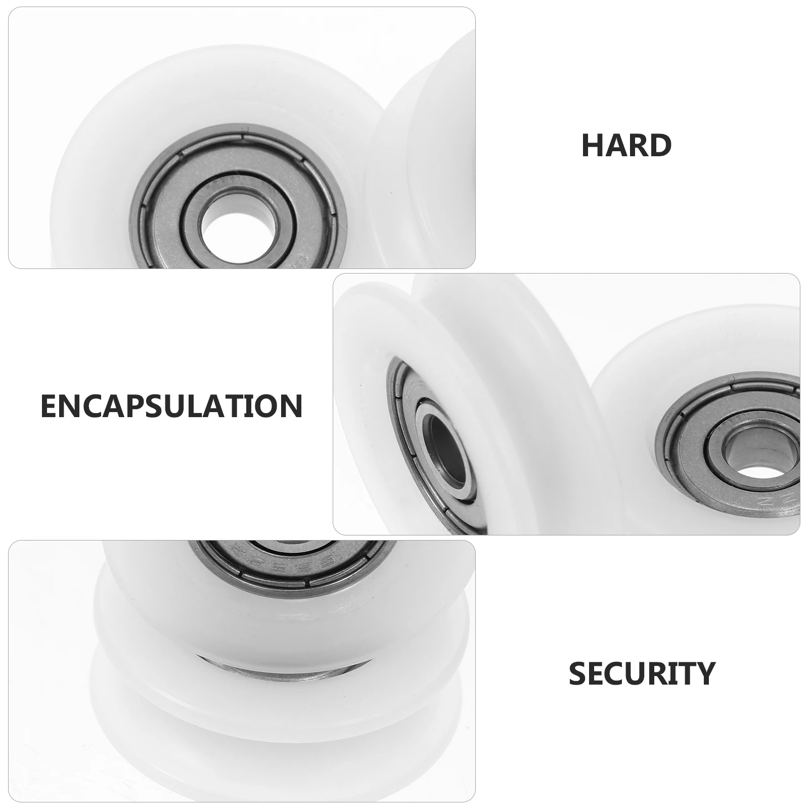 

2pcs Nylon Glued U Groove Heavy Duty Track Roller For Doors Windows Durable Bearing Pulley U Type Fixed Sliding
