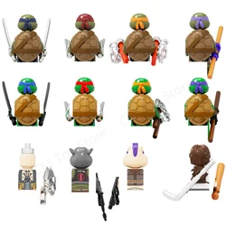 12Style Movie Mini Turtle Bricks  Weapons Assemble Action Figures Leo Raph Don Building Blocks MOC DIY Toys Gifts for Kids