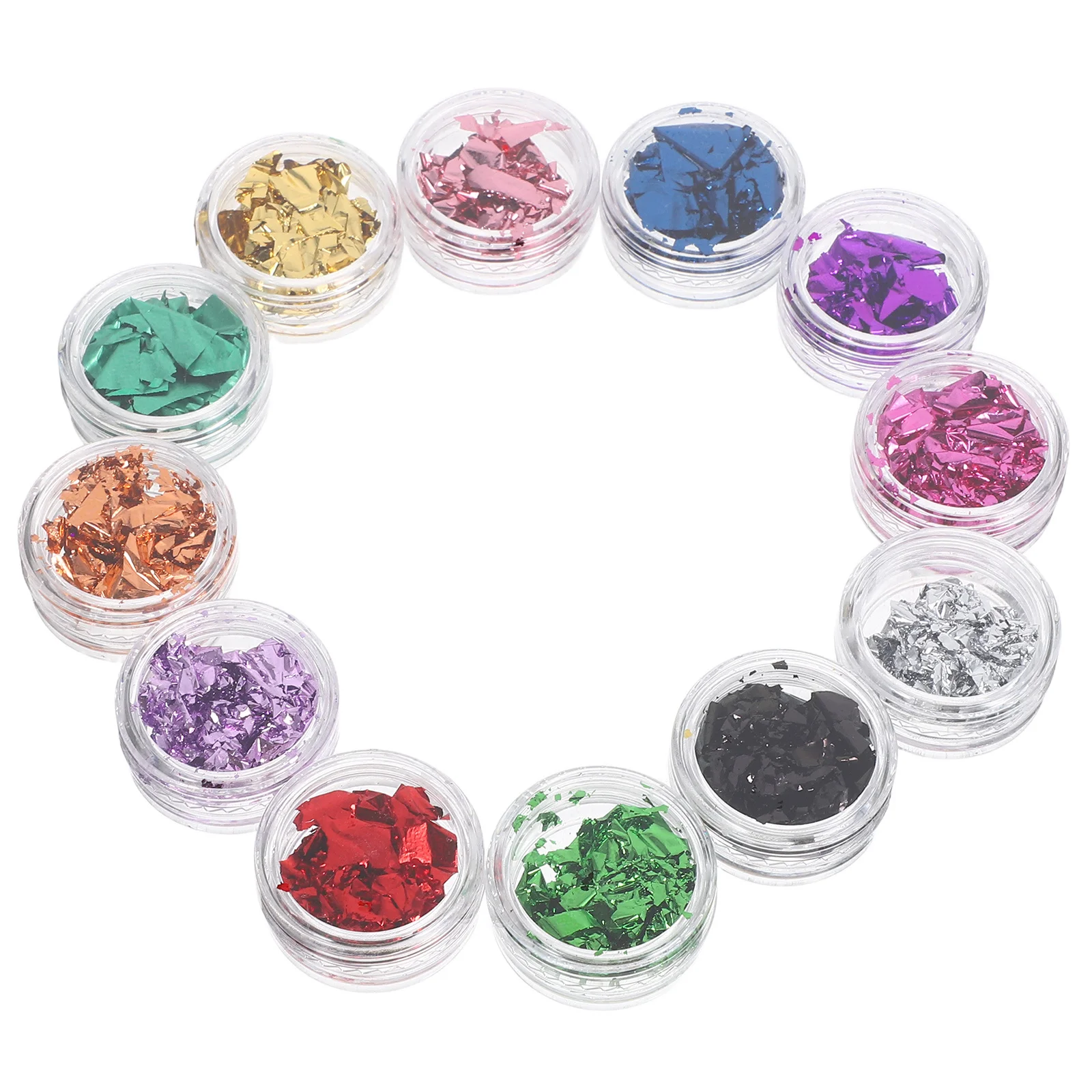 

12Pcs Holographic Nail Art Foil Sheets Colored Aluminum Flakes Longlasting Adhesion DIY Manicure Supplies Glamour Shine