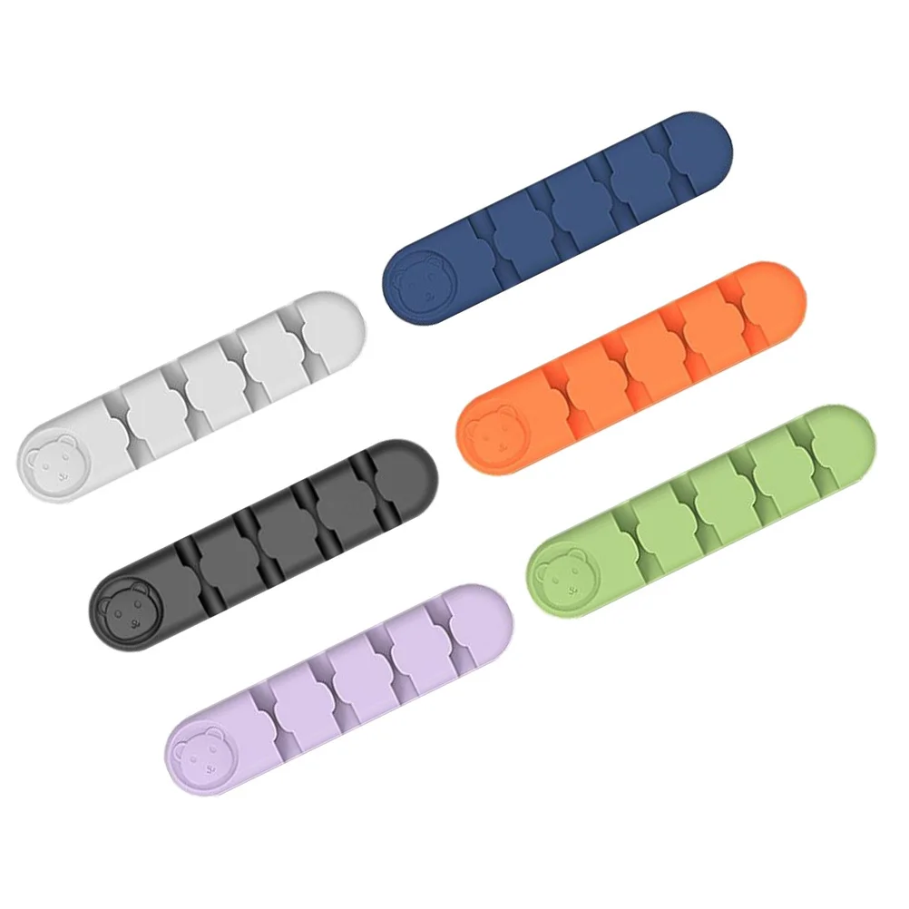6Pcs Wire Fixing Clips Elastic Cable Wrappers for 5mm Data Wire Desktop Organizers Practical Cable Holders Household Use