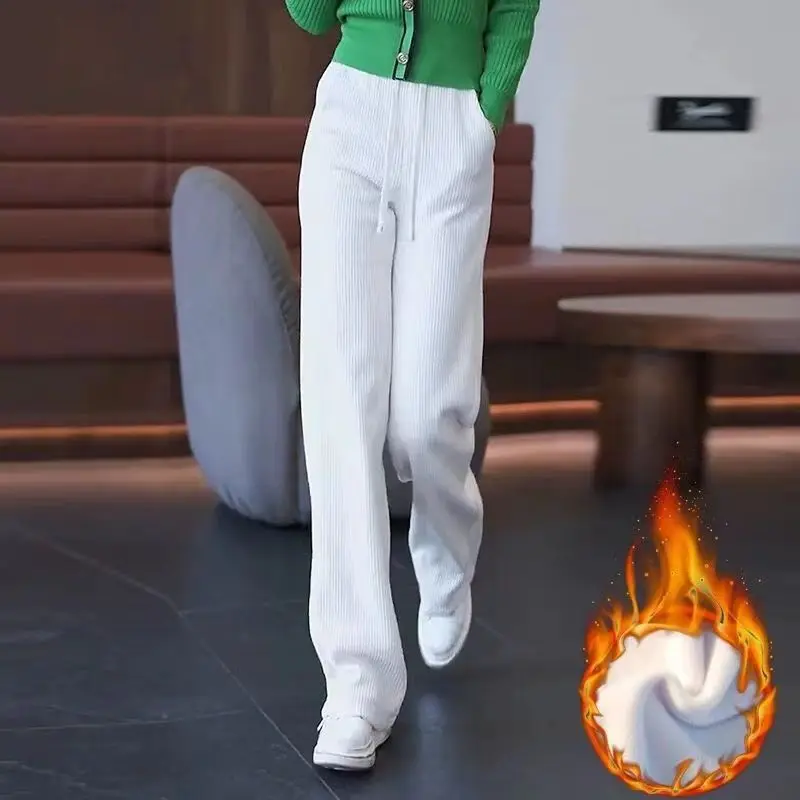 فضفاضة المخملية سروال قصير للسيدات ، كل مباراة Sweatpants مستقيم ، الإناث السراويل الدافئة سميكة ، والأزياء غير رسمية ، جديد ، الخريف والشتاء #4