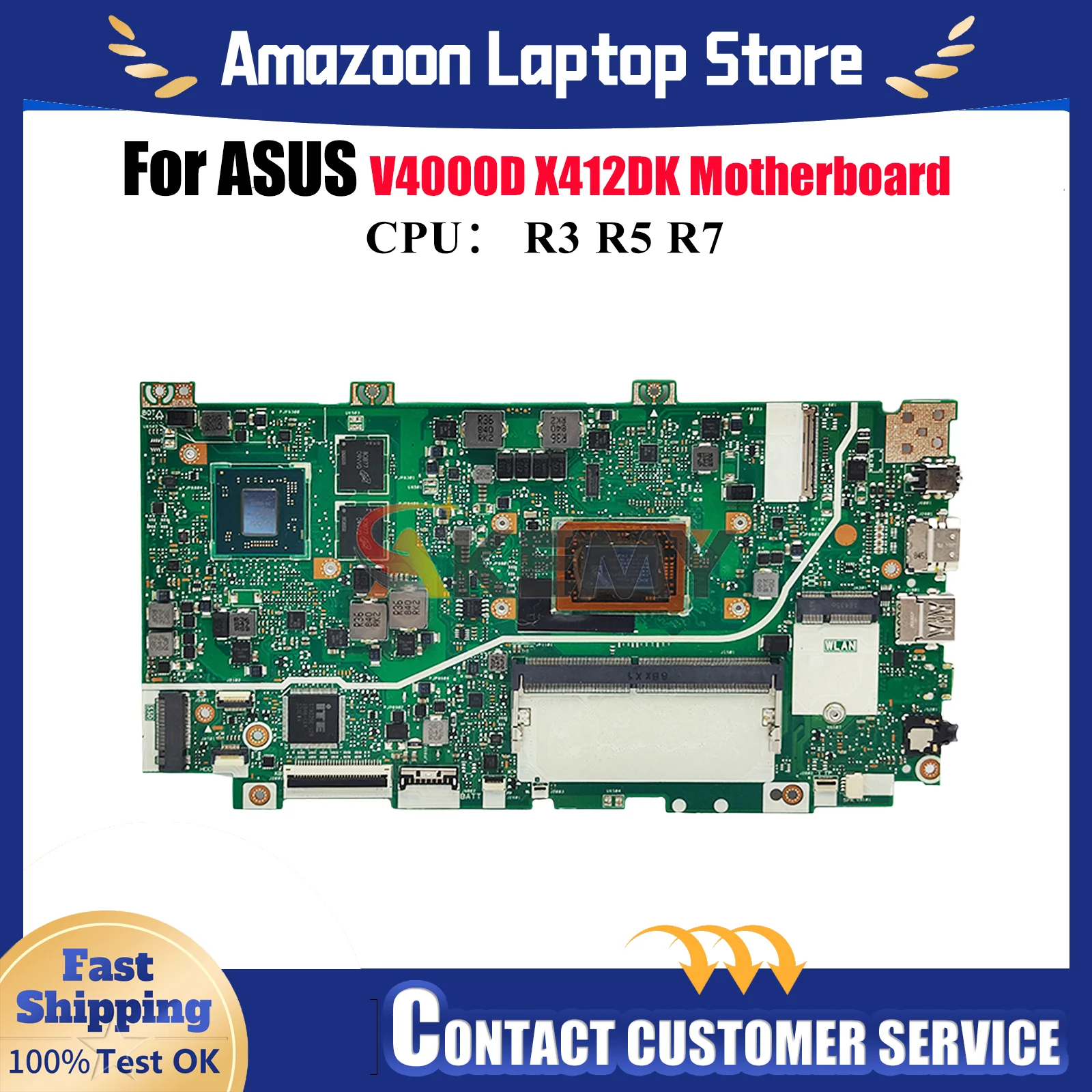 

Материнская плата для ноутбука X412DK ASUS VivoBook X412D X412DK V4000d, материнская плата для ноутбука с процессором R3 R5 R7, 100% тестирование, ОК, быстрая доставка