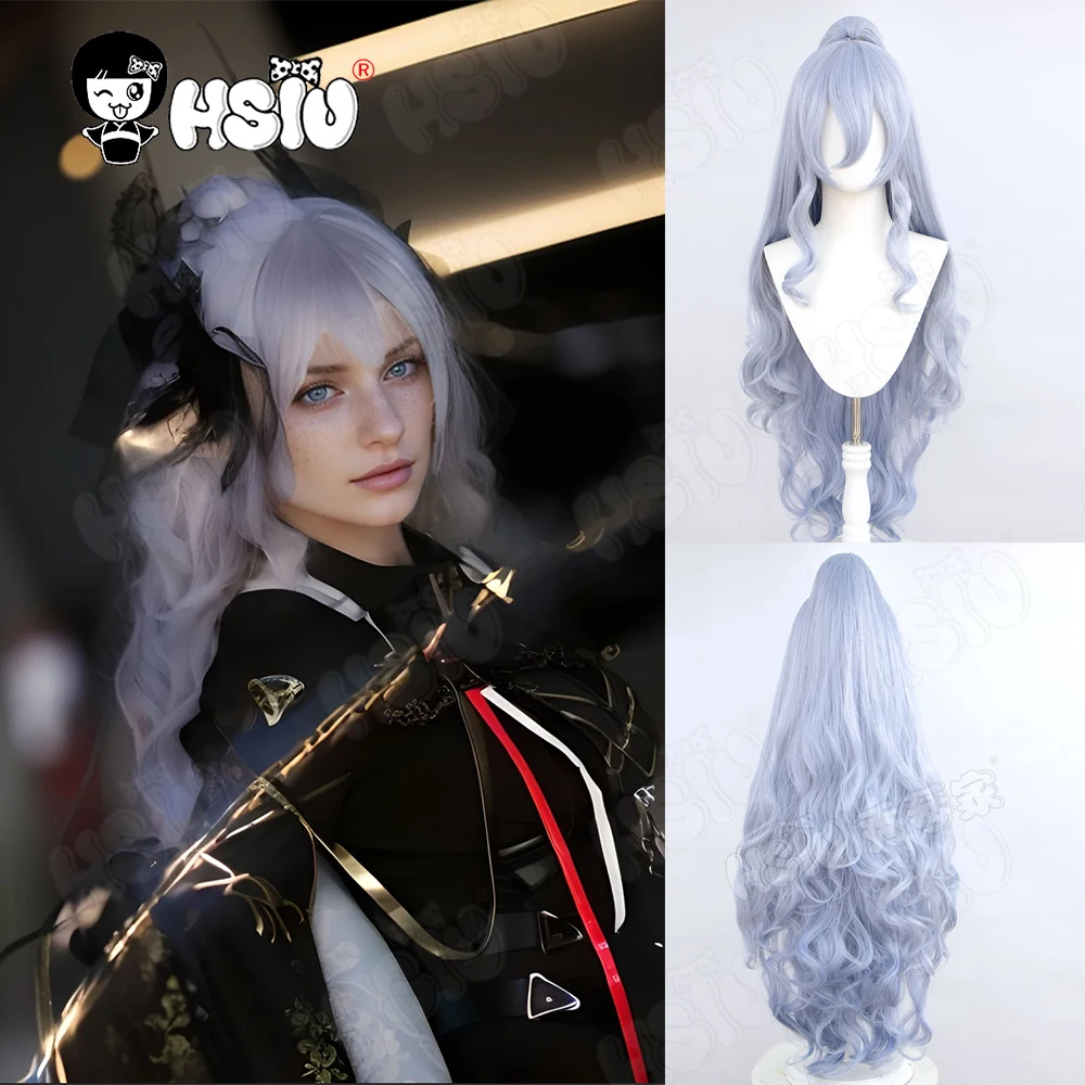 Lamian cosplay Wig Fiber synthetic wig「HSIU」Gradient gray blue long Wig+Wig cap Game Arknights Lamian cosplay Wig