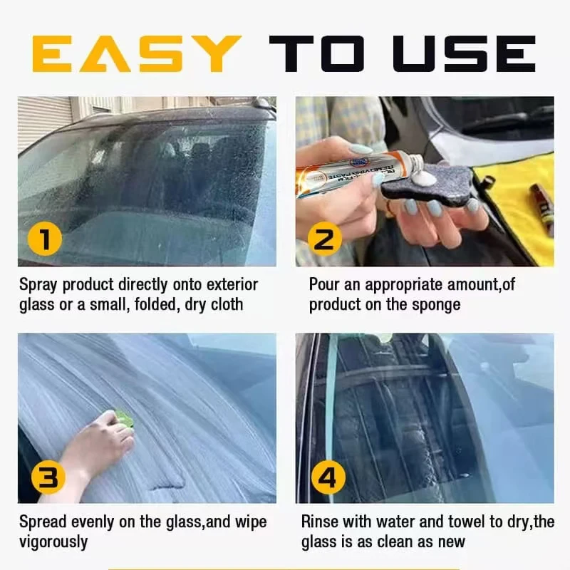 Auto Car Glass Polishing Glass Oil Film Removing Paste Clean Polish Paste for Car Window Front Windshield Agent Tools