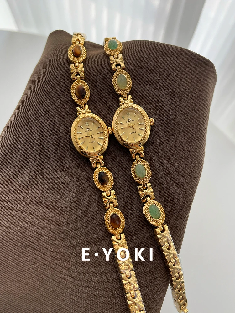 

Elegant Women'S Watch, Gold Oval Chain, Understated Luxury Retro Quartz Watch, Women'S Gift, Fashionable Quartz Wristwatch.