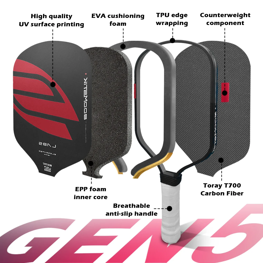 مجداف كرة المخلل الأساسية GEN5 لملحقات معدات مماثلة على طراز مشروع Selkirk LABS T700 من ألياف الكربون