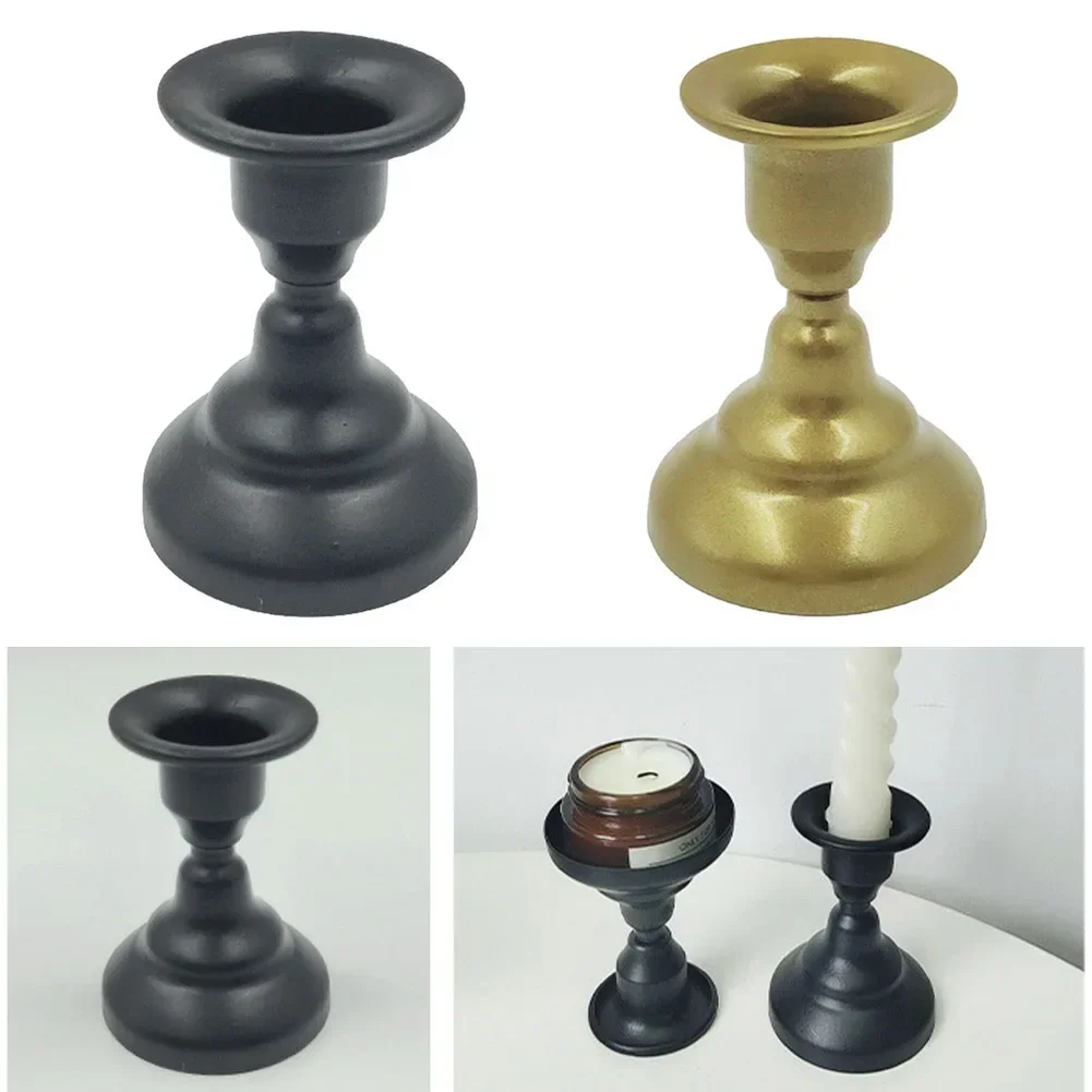 Vintage Metal Candlestick Candles Holder Pillar Iron Arts Candlestick For Wedding Party Decor Mini Retro Candle Sticks Stands