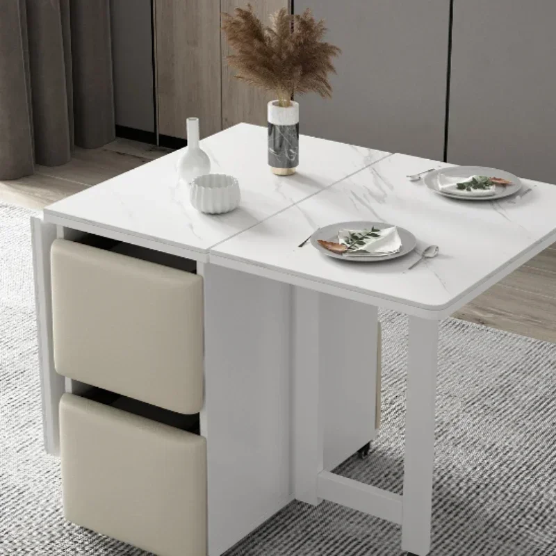 Soild Wood Mobile Dinning Tables Balcony Chairs Folding Dinning Tables Kitchen Outdoor Set Modern Mesa Plegable Home Furniture