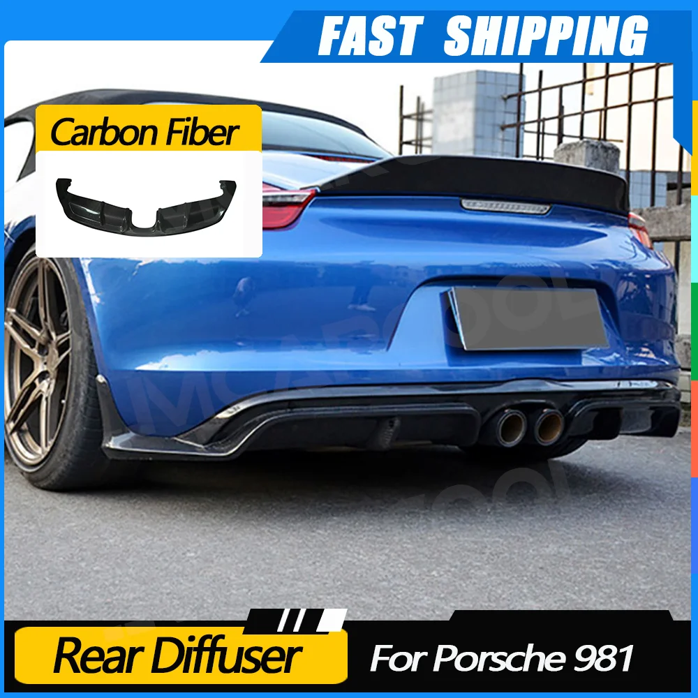 

JMCARCOOL задний диффузор для Porsche 981 Cayman Boxster 2013-2015, защита бампера из углеродного волокна, автомобильные аксессуары