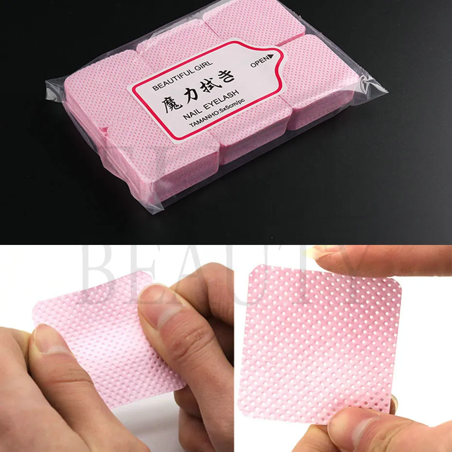 180/300/540Pcs Lint-free Nail Polish Remover Cotton Wipes Gel Polish Cleanser Paper Pad For Manicure Cleaning Makeup Tool LEWE01