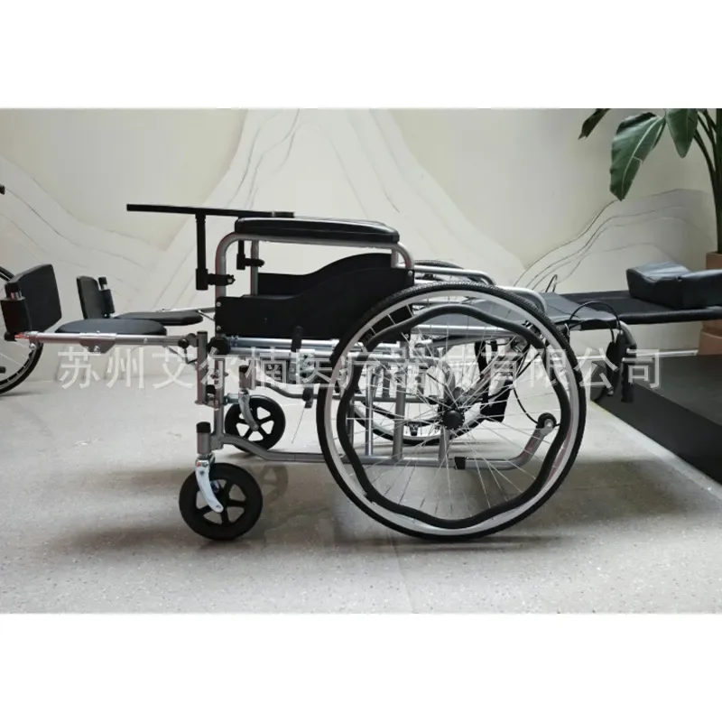Manual Wheelchair for Elderly Foldable Lightweight High Backrest Reclining Leg Rest Hand Push Mobility Aid for Home Use