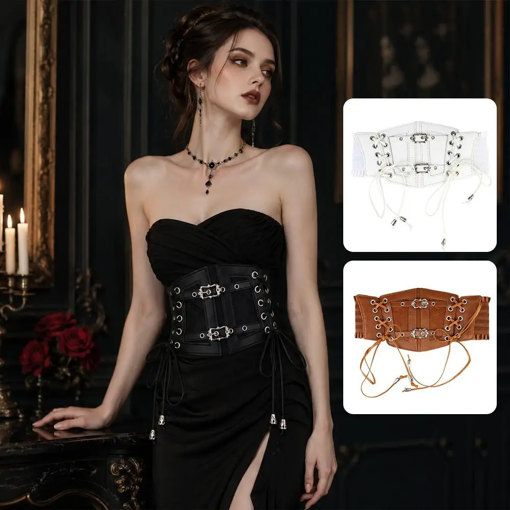 Fashion Gothic Corset Waist Belt Wide Retro Waistband Strap Slimming Lace Waist Cover for Women