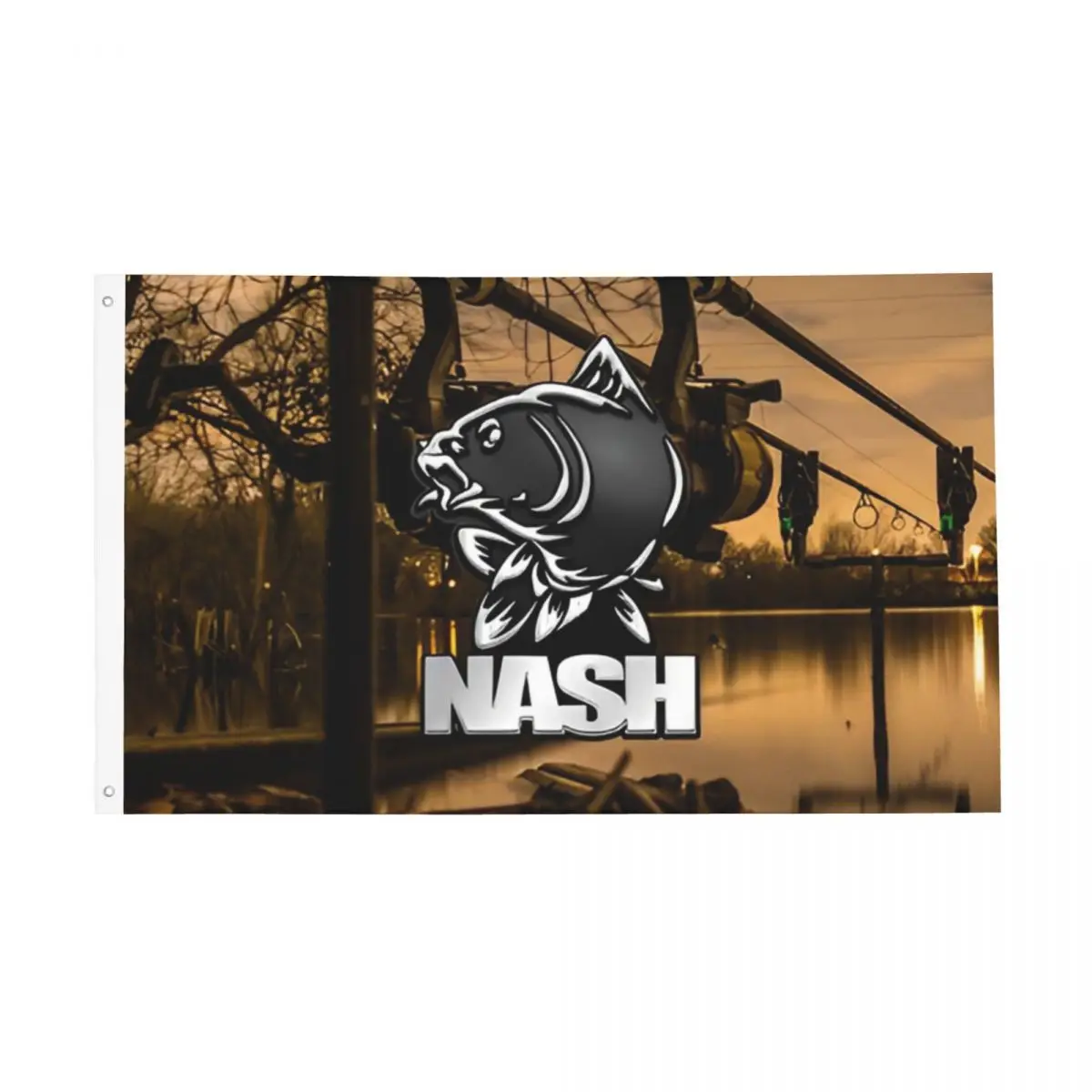 דגל דו צדדי לוגו דייג נאש פנימי חיצוני דג קרפ ציוד דייג פוליאסטר תלוי קישוט