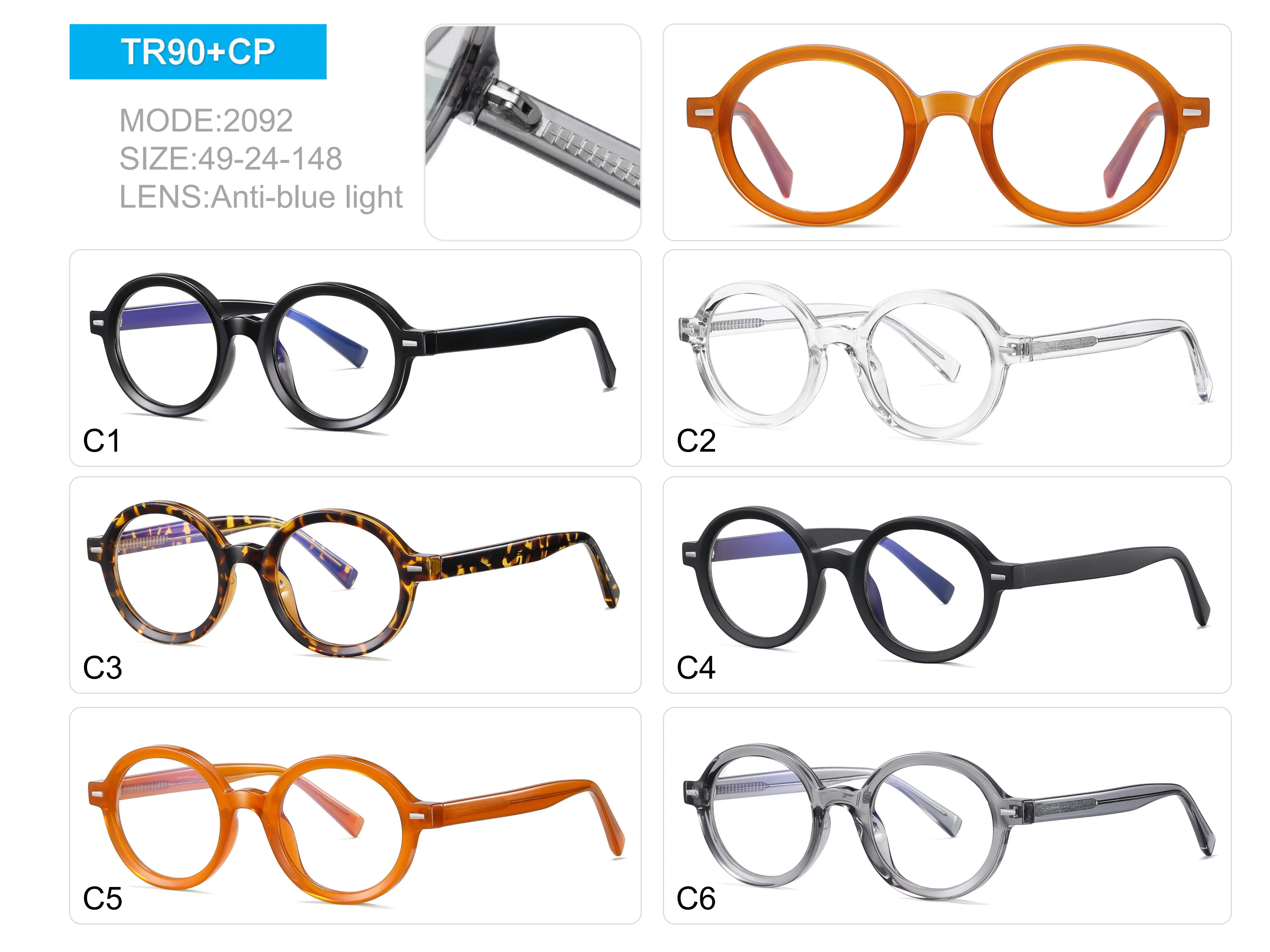 JMISUS Occhiali da vista rotondi in acetato fatti a mano Donna Uomo Rotindità Occhiali ottici Miopia Occhiali da sole fotocromatici progressivi