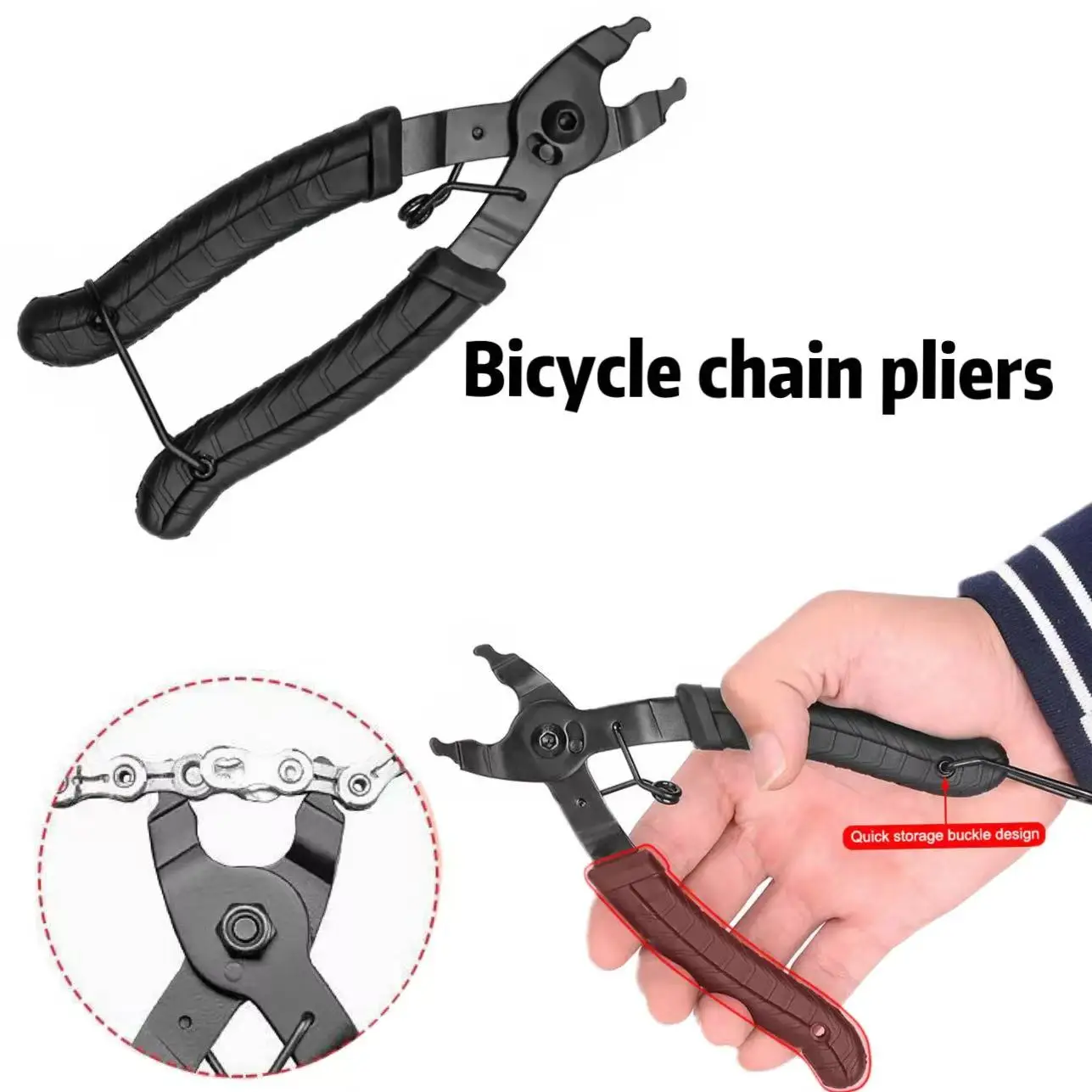 Alicates para cadena de bicicleta de montaña, alicates especiales para mantenimiento de cadenas, juego completo de alicates de doble uso para desmontaje y montaje