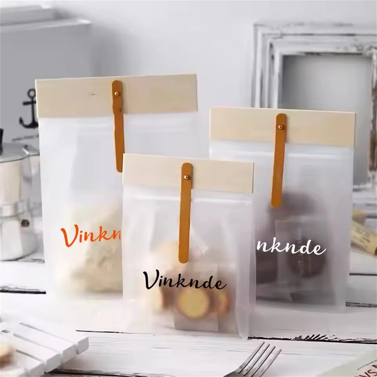 Customisable Logo Bakery Biscuits Candy Tea Tea Coffee Beans Donuts Transparent Packaging Bags Sealable Plastic Bags for Foods