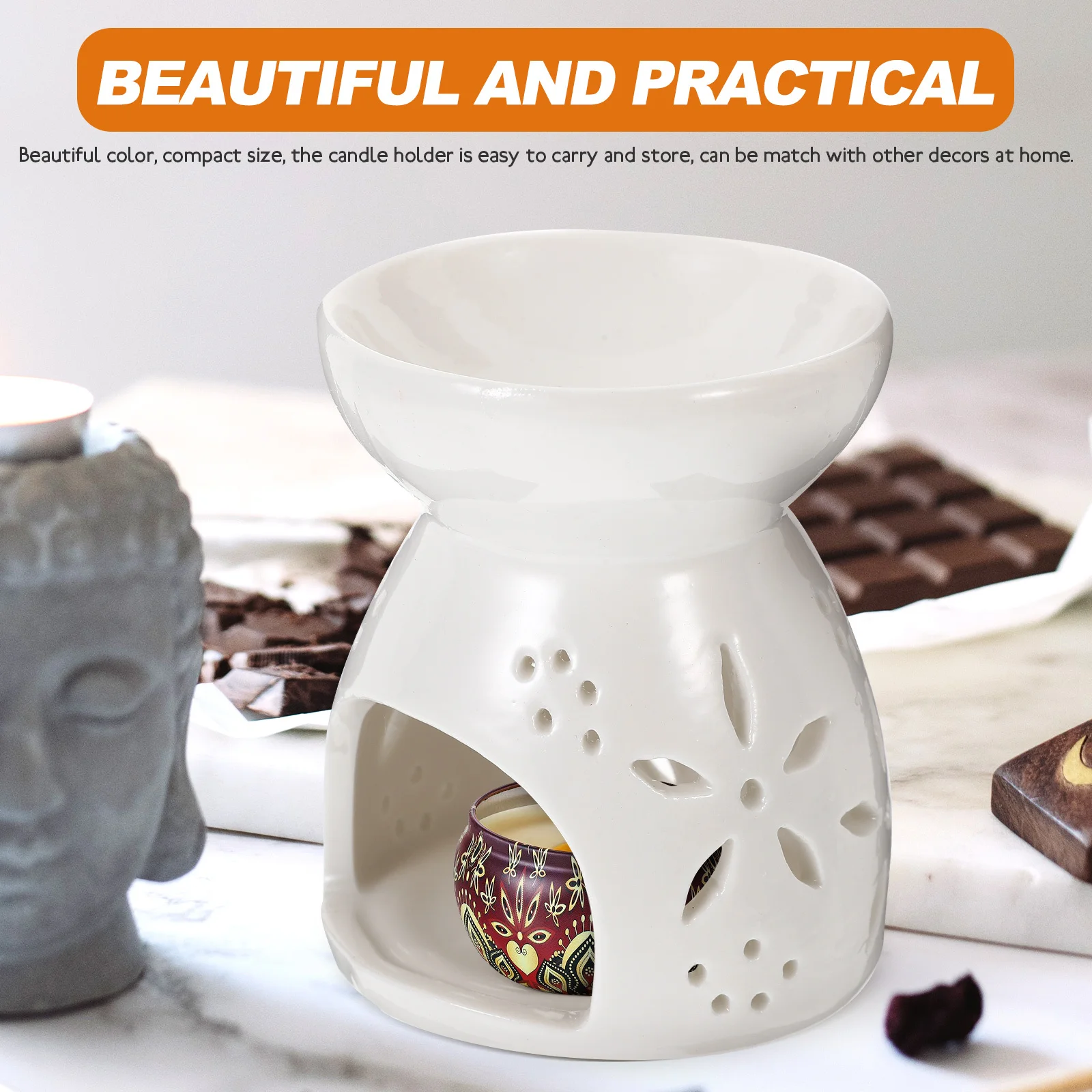 

Ceramic Tealight Holder Delicate Design Good for Home and Friends Gift Ceramic Incense Burner Incense Aroma Diffuser
