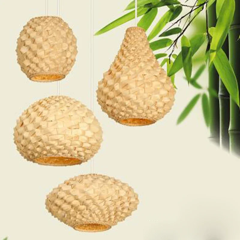 Chinese Style LED Pendant Light Retro Rattan Lamp for Living Room Home Deco Dining Room Hanging Lamps Homestay Lighting Fixtures