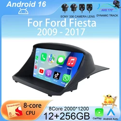 Android 16 Carplay Auto For Ford Fiesta 2009 - 2017 Car Radio Navigation GPS Multimedia Video Player Stereo 360 Camera Head Unit