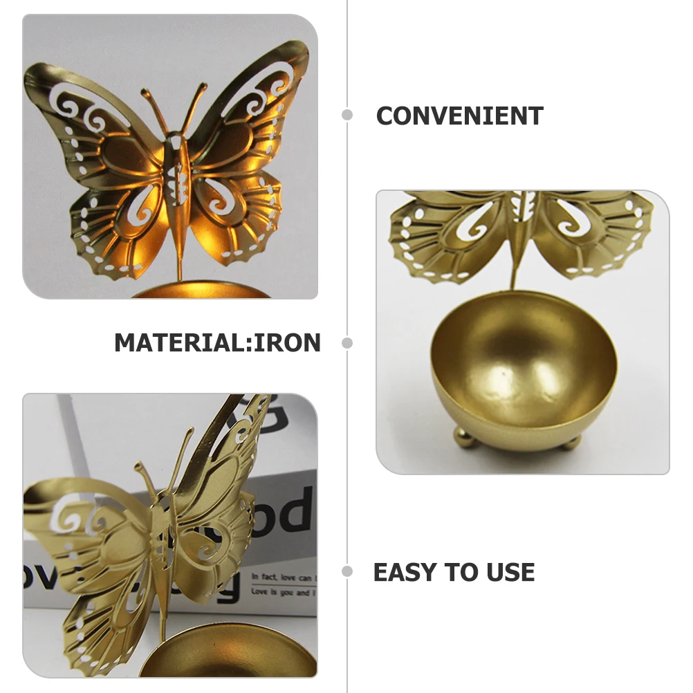 

Rustic Iron Tealight Holder Desktop Decor Unique Metal Tabletop Ornament for Bar Decorative Tea Light Holders