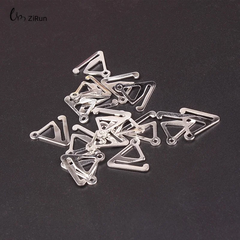 

100 pieces metal triangular bra strap adjustable hook clips
