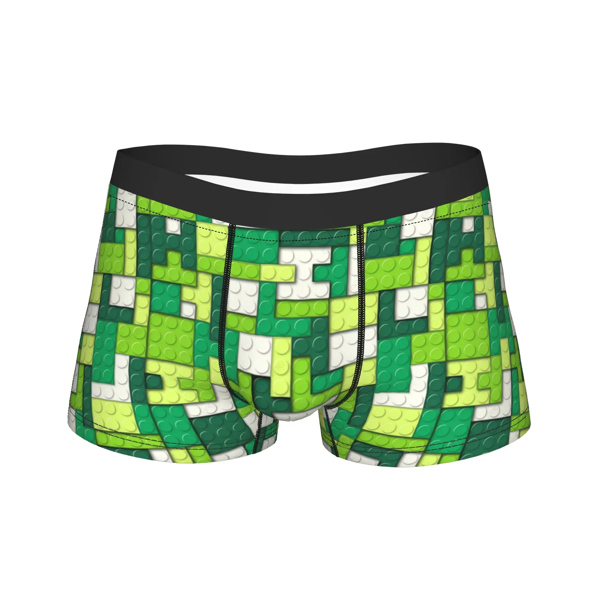 Pixel Mosaic Texture Underwear  Male Shorts Briefs Elastic Boxershorts Quality Print Plus Size Underpants