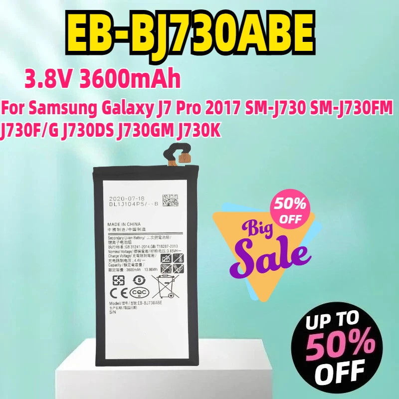 

Аккумулятор EB-BJ730ABE 3,8 В 3600 мАч для Samsung Galaxy J7 Pro 2017 SM-J730 SM-J730FM J730F/G J730DS J730GM J730K