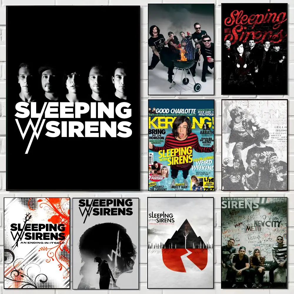 Band S-Sleeping With Sirens Poster Pegatina artistica HD autoadhesiva impermeable para salon dormitorio