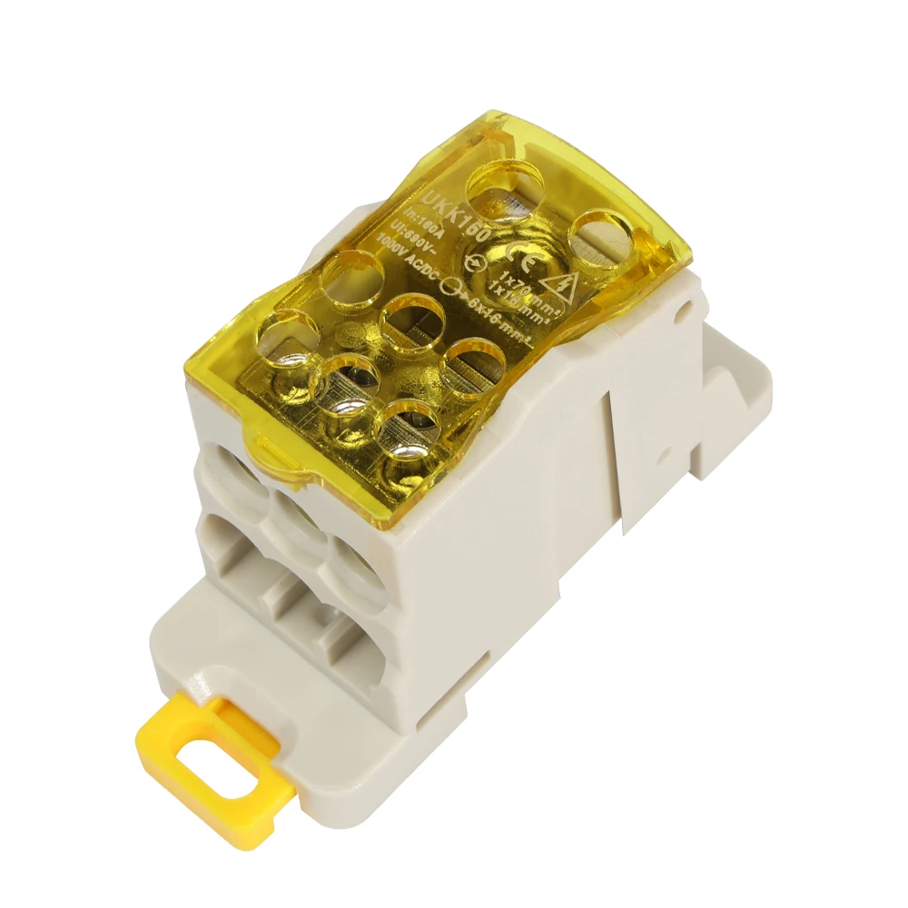 UKK Verdeelkast 80A 125A 160A 1 In Meerdere Uitgangen Elektrische Draadverbindingskast S DIN-rail Klemmenblok Stroom PlI