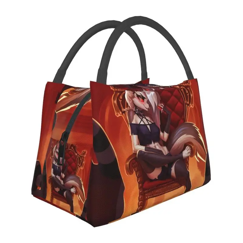

Helluva Boss Black Humor Animated Musical Film Insulated Lunch Tote Bag for Women Portable Cooler Thermal Food Lunch Box Travel