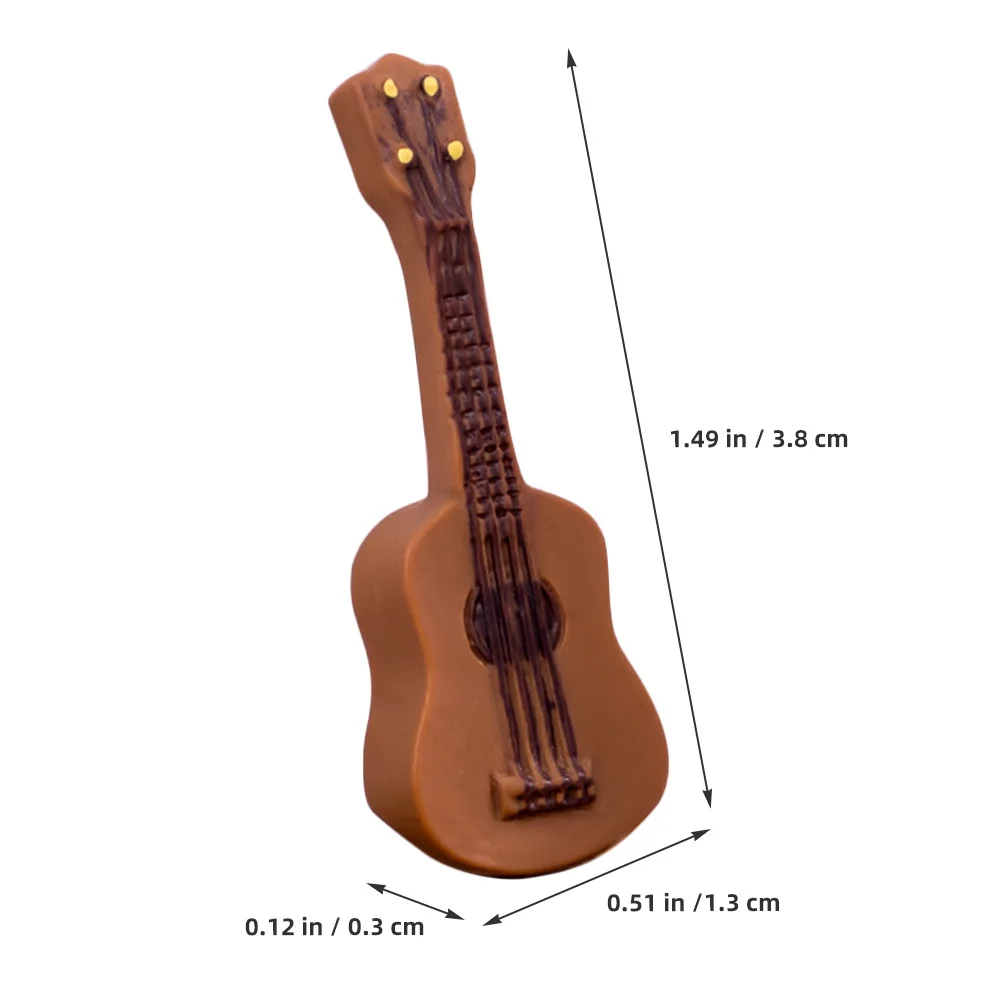 

6Pcs Mini Guitar Ornaments Realistic Small Resin Craft Mini House Decorative Accessories Musical Instrument Simulation
