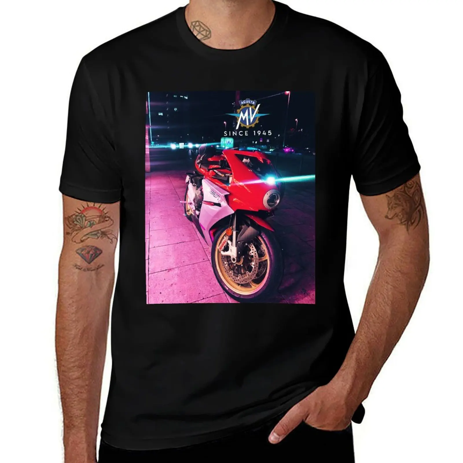 Mv agusta superveloce with Logo T-Shirt hippie clothes graphic tee shirt Men's t-shirt