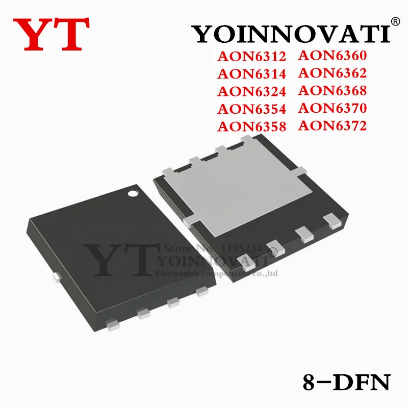 5PCS New AON6312 AON6314 AON6324 AON6354 AON6358 AON6360 AON6362 AON6368 AON6370 AON6372 8-DFN