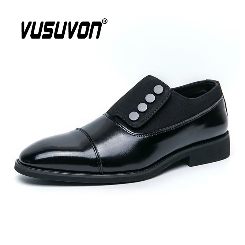 Fashion Men Loafers Monk Shoes Suede Split Leather Casual Dress Flats Slip-On Classic Black Footwear Big Size 38-46