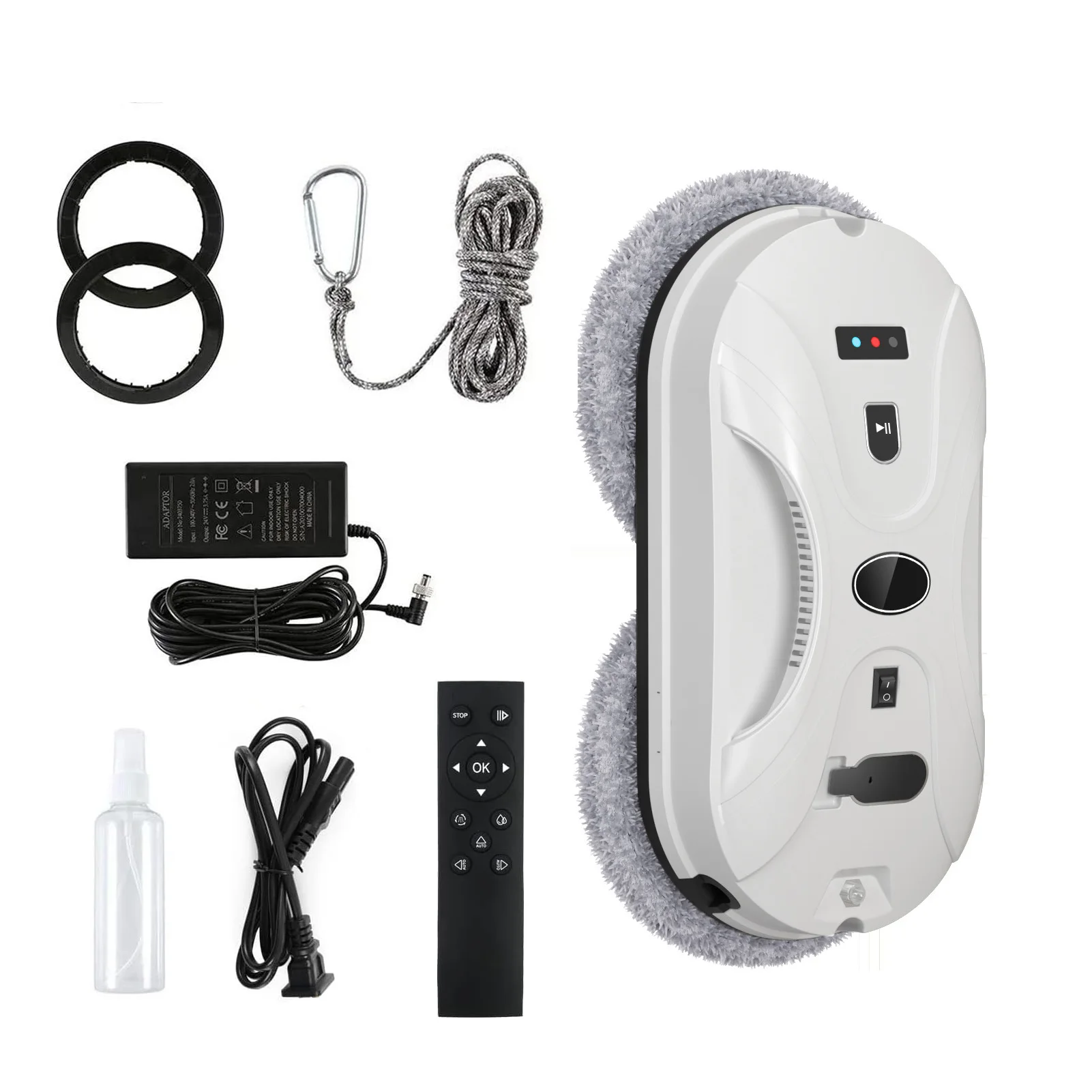 Window Cleaning Robot Dual Water Sprayer Remote Control Electric Window Washer For High-building Outdoor Wall Glass Smart Home