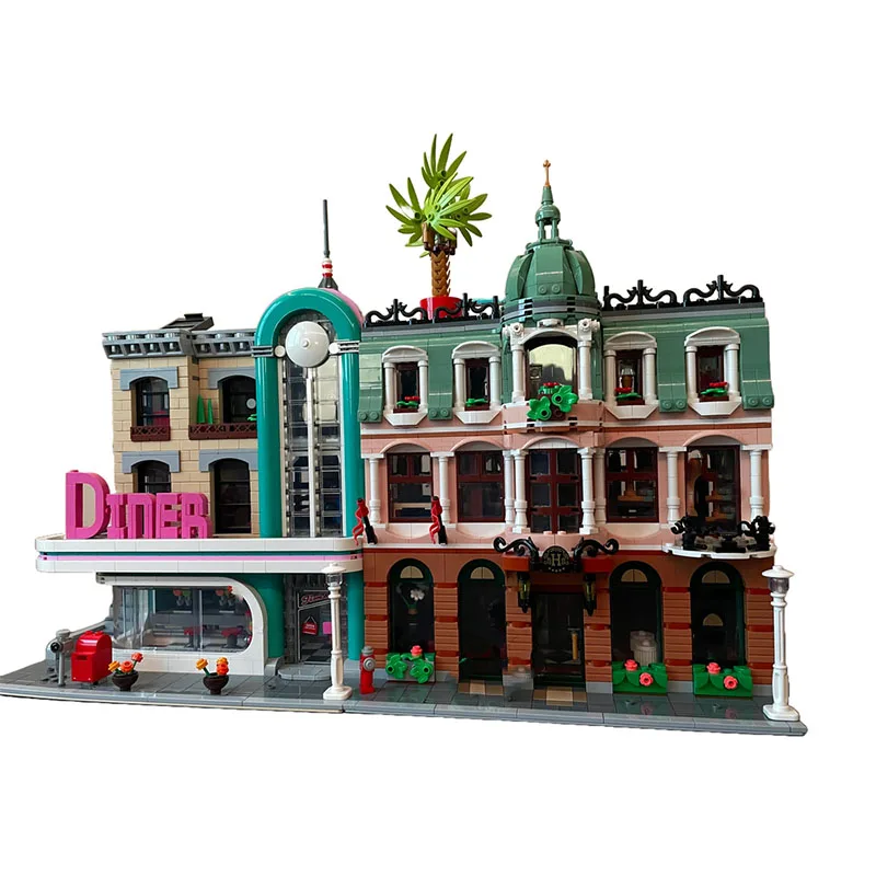2877PCS MOC City Boutique Art Hotelss Luxurious Modulars Architecture DIY Creative Building Blocks Kids Elegant Decor Gift