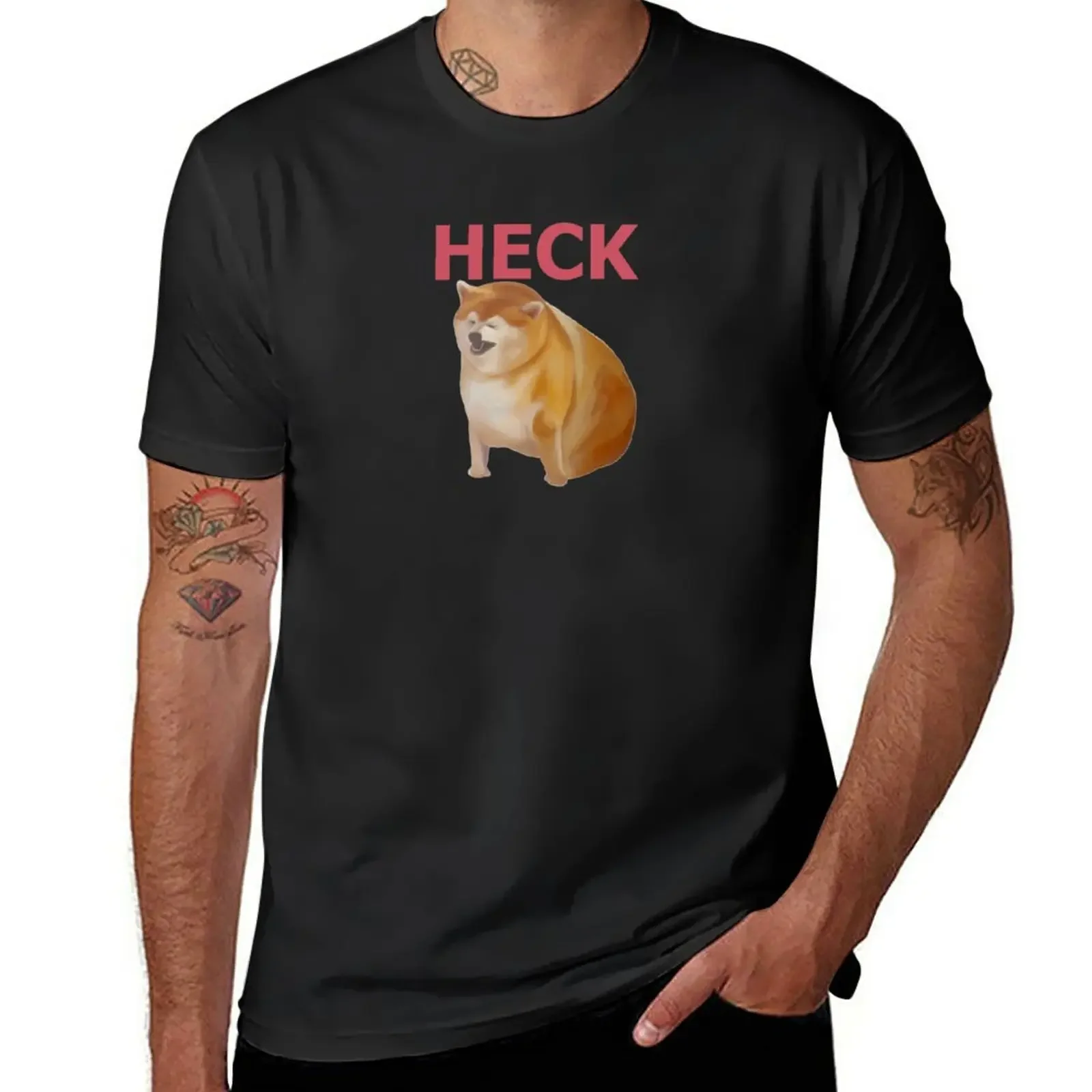 

HECK - fat shibe doge T-Shirt vintage clothes Aesthetic clothing tees men clothings