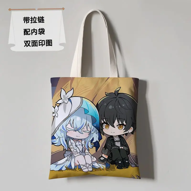 Ming Chao Shore Guard Merchandise Same Style Canvas Single Shoulder Student Class Anime Shopping Bag Ani