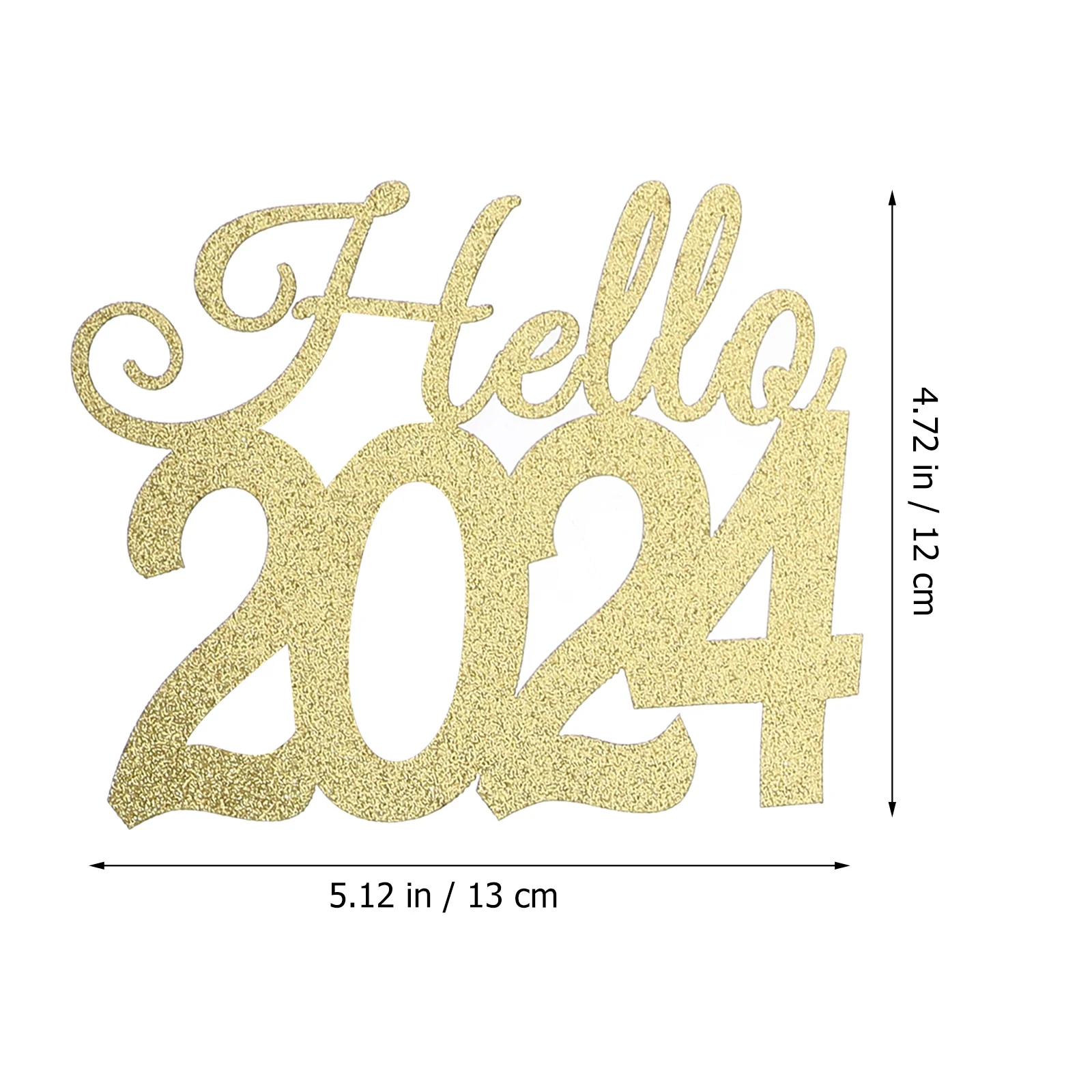 

Cupcake Picks New Year Decorations Party Inserts Top Hat Golden Paper and Acrylic